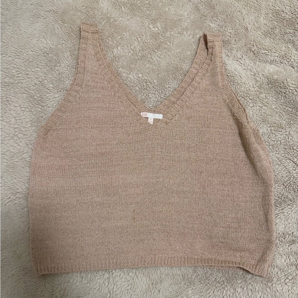Juniors Tan Knit Top